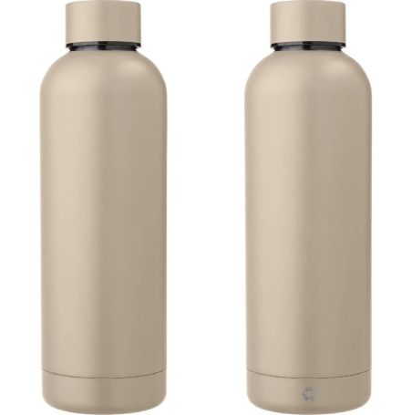 Botella acero reciclado doble pared 500 ml grabado y caja