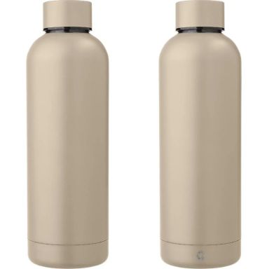 Botella acero reciclado doble pared 500 ml grabado y caja