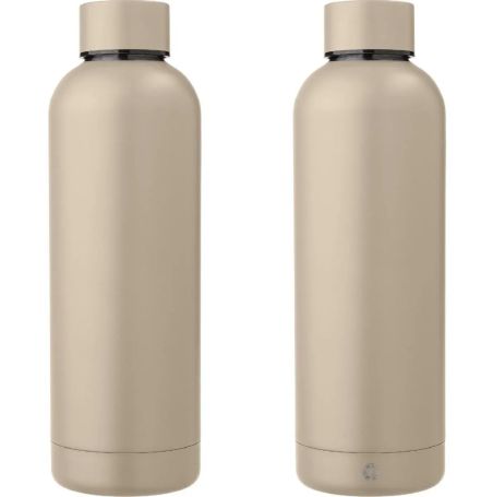 Botella acero reciclado doble pared 500 ml grabado y caja