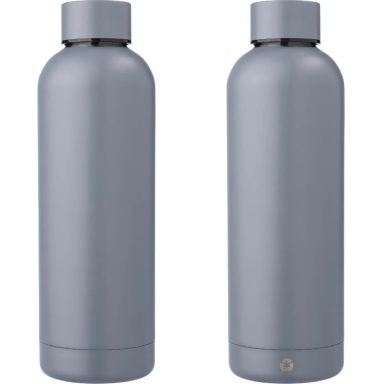 Botella acero reciclado doble pared 500 ml grabado y caja