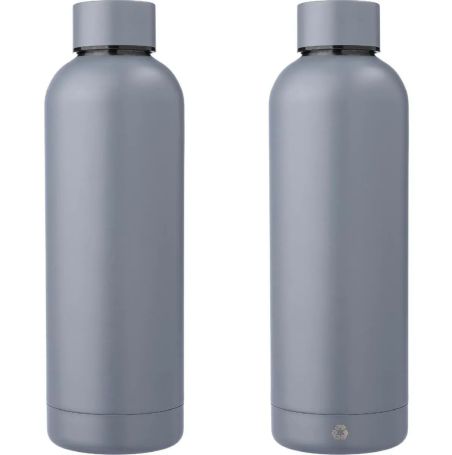 Botella acero reciclado doble pared 500 ml grabado y caja