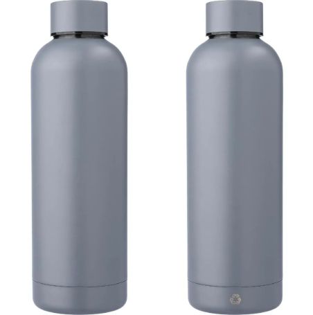 Botella acero reciclado doble pared 500 ml grabado y caja
