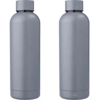 Botella acero reciclado doble pared 500 ml grabado y caja