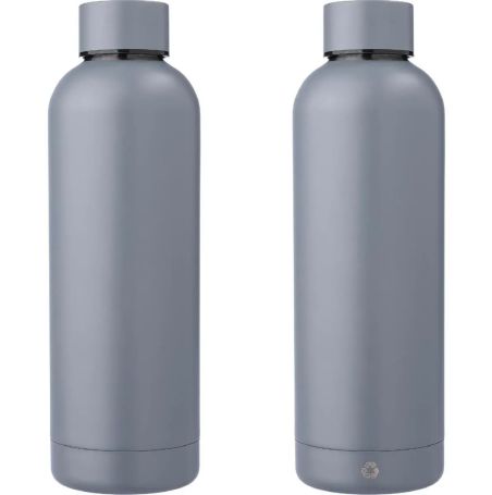 Botella acero reciclado doble pared 500 ml grabado y caja