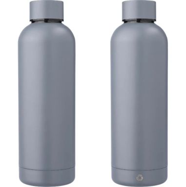 Botella acero reciclado doble pared 500 ml grabado y caja