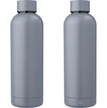 Botella acero reciclado doble pared 500 ml grabado y caja