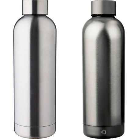 Botella acero reciclado doble pared 500 ml grabado y caja