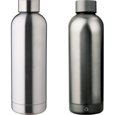 Botella acero reciclado doble pared 500 ml grabado y caja