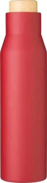 Botella termo acero 500 ml tapón símil bambú