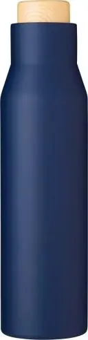 Botella termo acero 500 ml tapón símil bambú