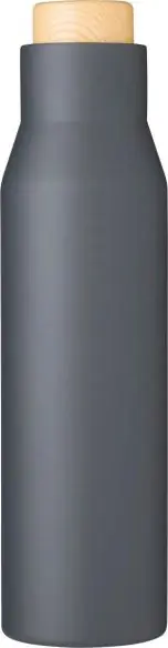 Botella termo acero 500 ml tapón símil bambú
