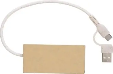 Hub USB de cartón reciclado con 3 puertos