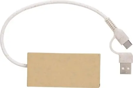 Hub USB de cartón reciclado con 3 puertos