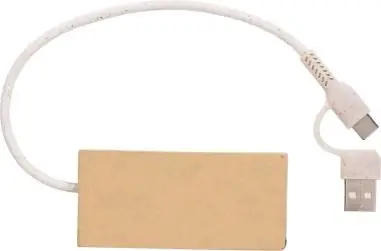 Hub USB de cartón reciclado con 3 puertos