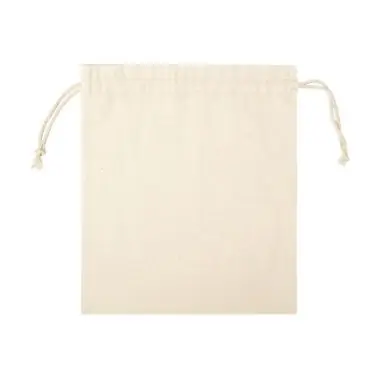Bolsa algodón 105g/m2 cordón autocierre cosida 30x25 cm