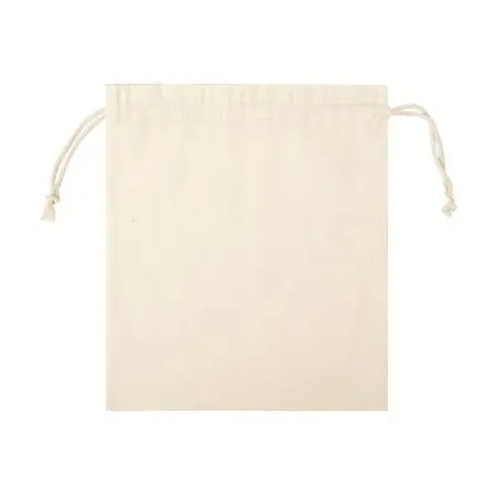 Bolsa algodón 105g/m2 cordón autocierre cosida 30x25 cm