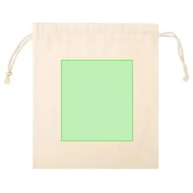 Bolsa algodón 105g/m2 cordón autocierre cosida 30x25 cm
