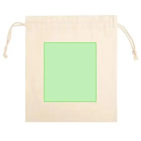 Bolsa algodón 105g/m2 cordón autocierre cosida 30x25 cm