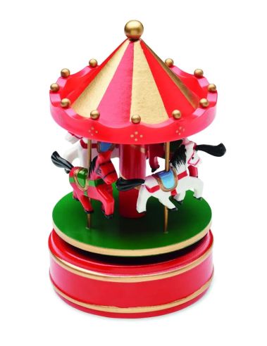 Mini caja de música con carrusel que toca Jingle Bells