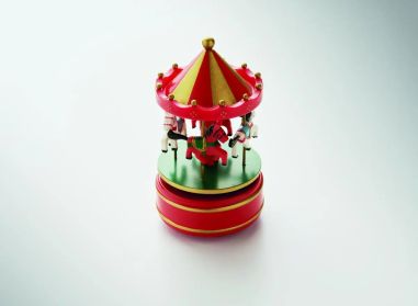 Mini caja de música con carrusel que toca Jingle Bells