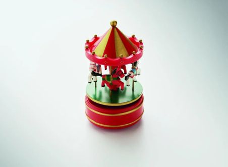 Mini caja de música con carrusel que toca Jingle Bells