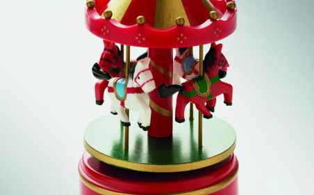 Mini caja de música con carrusel que toca Jingle Bells