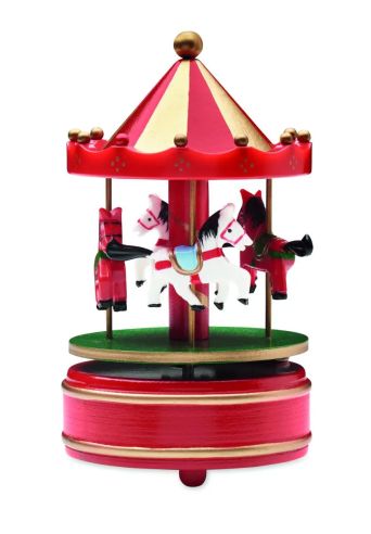 Mini caja de música con carrusel que toca Jingle Bells