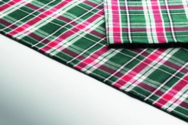 Set de mantel de algodón a cuadros con 4 servilletas
