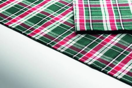 Set de mantel de algodón a cuadros con 4 servilletas
