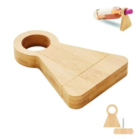 Soporte y abrebotellas bambú Ecológico Personalizado 7MO3104