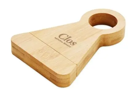 Soporte y abrebotellas bambú Ecológico Personalizado 7MO3104
