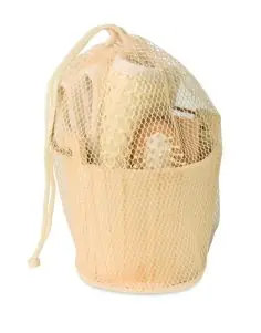 Set de baño en cubo de madera Ecológico Personalizado 7MO3110