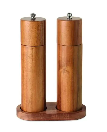 Set sal y pimienta de acacia Ecológica Personalizada 7MO3120