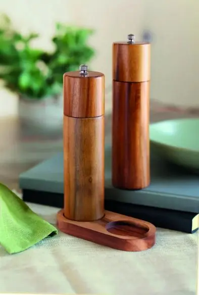 Set sal y pimienta de acacia Ecológica Personalizada 7MO3120