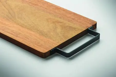 Tablero acacia con asa acero Ecológico Personalizado 7MO3165