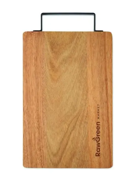 Tablero acacia con asa acero Ecológico Personalizado 7MO3165