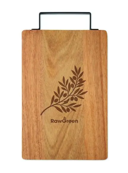 Tablero acacia con asa acero Ecológico Personalizado 7MO3165