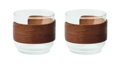 Set vasos café banda de nogal Ecológico Personalizado 7MO3197