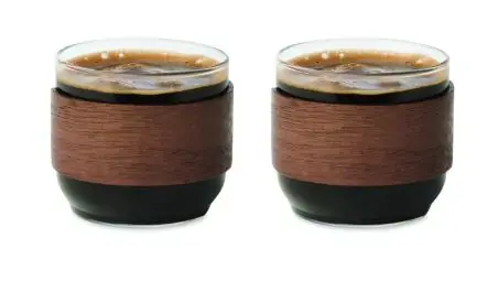 Set vasos café banda de nogal Ecológico Personalizado 7MO3197