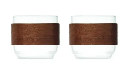 Set vasos café banda de nogal Ecológico Personalizado 7MO3197