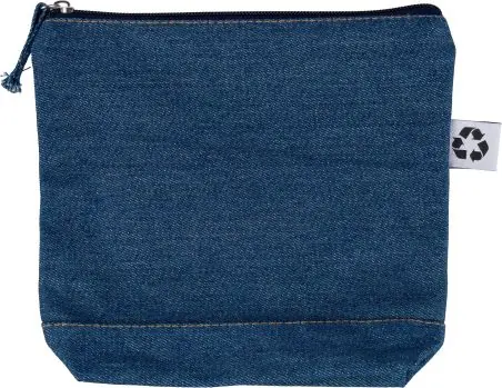Neceser denim reciclado 21x18.5cm cremallera etiqueta