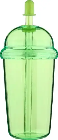 Vaso rPET Glow 500 ml tapa rosca pajita silicona frío