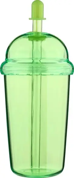 Vaso rPET Glow 500 ml tapa rosca pajita silicona frío