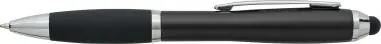 Bolígrafo ABS reciclado grip caucho stylus negro