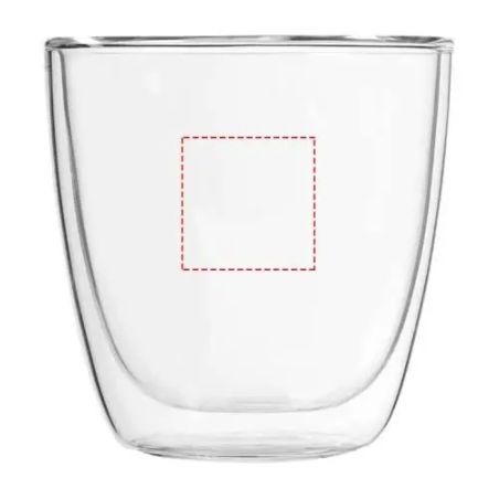 Set 2 tazas café cristal doble pared 200 ml estuche lujo