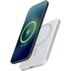 Batería externa magnética Avis de 5000 mAh fabricada con aluminio reciclado RCS Ecológica Personalizada 6124443
