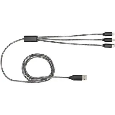 Cable de carga 5 en 1 de aluminio reciclado y RPET de Ecológica Personalizada 6124492
