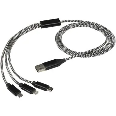 Cable de carga 5 en 1 de aluminio reciclado y RPET de Ecológica Personalizada 6124492