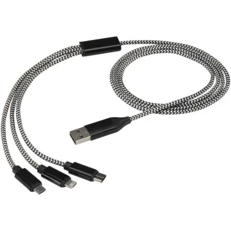 Cable de carga 5 en 1 de aluminio reciclado y RPET de Ecológica Personalizada 6124492
