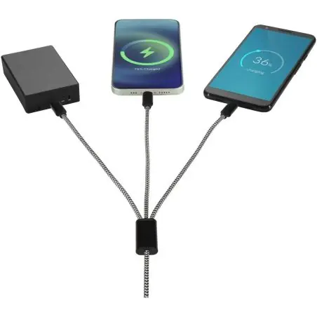Cable de carga 5 en 1 de aluminio reciclado y RPET de Ecológica Personalizada 6124492